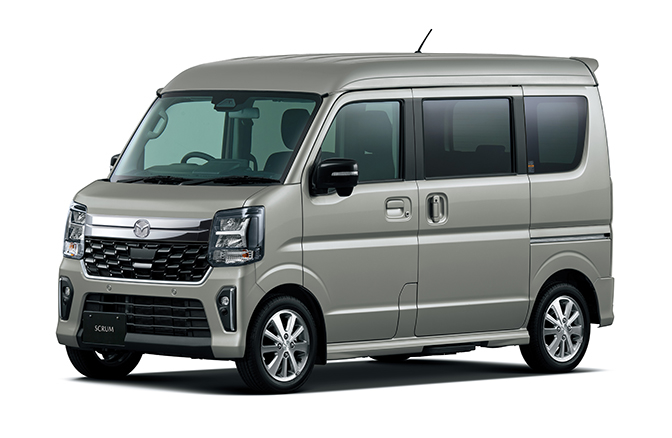 マツダ スクラムワゴン「PZ-S」（2026年5月28日商品改良時の公式画像／デニムブルーメタリック）。軽乗用のワゴンモデル