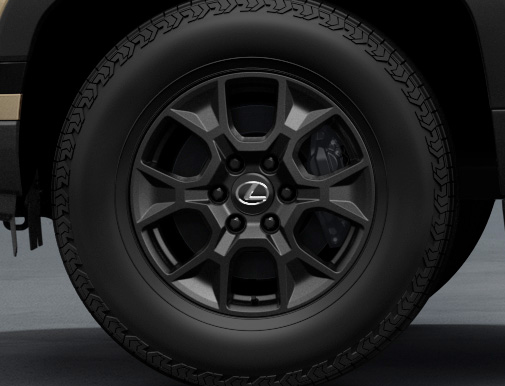 レクサスGXの265/70R18 116Hタイヤと18×7.5Jアルミホイール（マットグレー塗装）