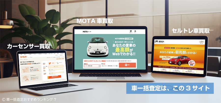 車一括査定サイトは、この3つ